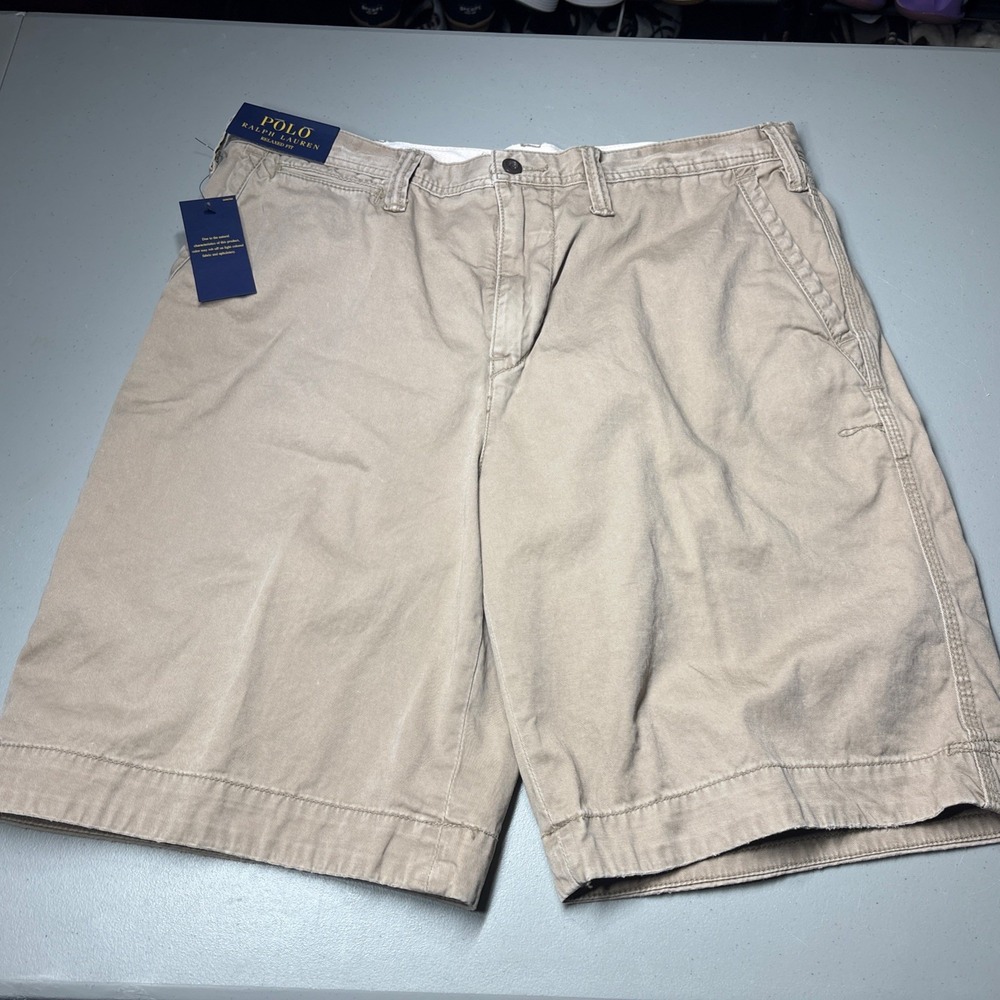 Polo Ralph Lauren Relaxed Fit Chino Shorts Size 34 W/ 10" Inseam Golf Casual NWT